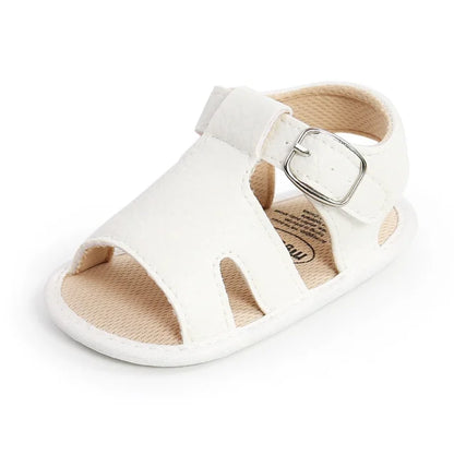 sandales cuir blanche premier pas bébé semelle antidérapante pour bébés garçons et bébé filles
