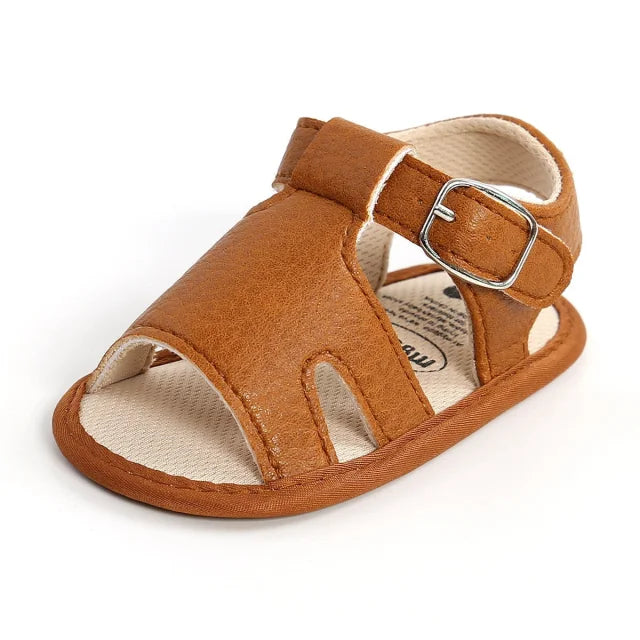sandales cuir marron premier pas bébé semelle antidérapante pour bébés garçons et bébé filles