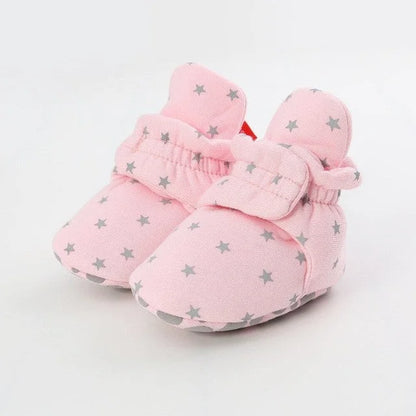 Chaussons polaires à scratch Rose/Star