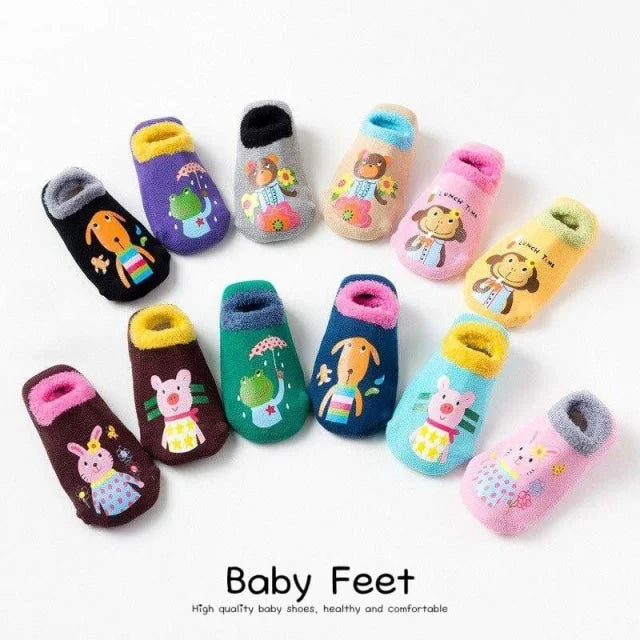 chaussettes antidérapantes pour bébé pour apprendre les animaux, la grenouille, le chien, le singe, le lapin et plus