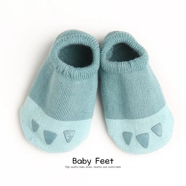 chaussettes bébé antidérapante bleu ciel avec griffe