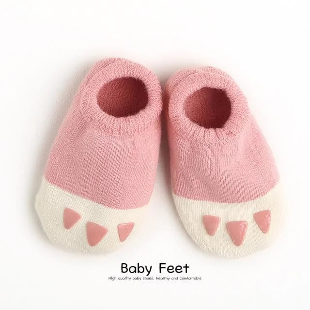 chaussettes bébé antiderapante rose avec griffe