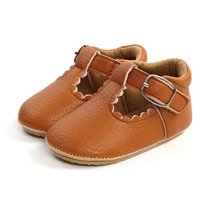 Chaussures bébé en cuir Antidérapantes couleur marron