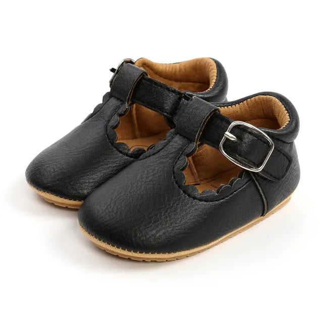Chaussures bébé en cuir Antidérapantes coloris Noir