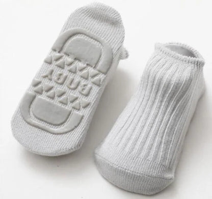 Chaussettes bébé Antidérapantes grise en coton